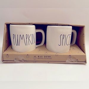 Rae Dunn Pumpkin & Spice Ceramic Mug Set